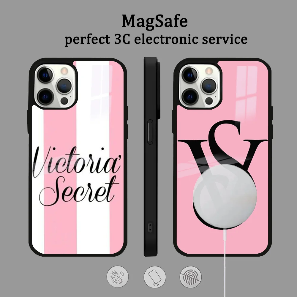 V-Victorias Luxury S-SecretS Phone Case For IPhone 16 15 14 13 12 11 Pro Max Plus Mini Magsafe Mirror Wireless Magnetic Cover