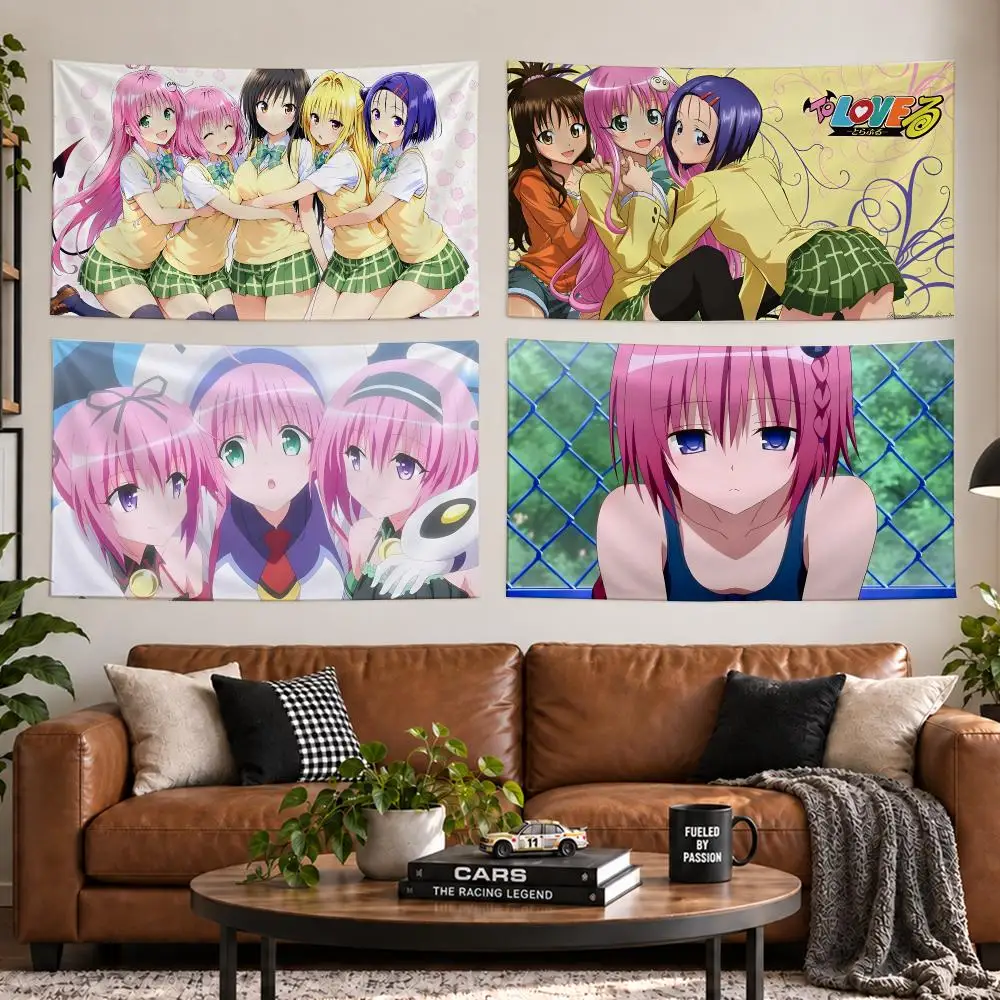 Anime T-To LOVE Ru Tapestry Outdoor Parties Bedrooms Living Rooms Dorm Rooms Wall Decor Banners Gifts