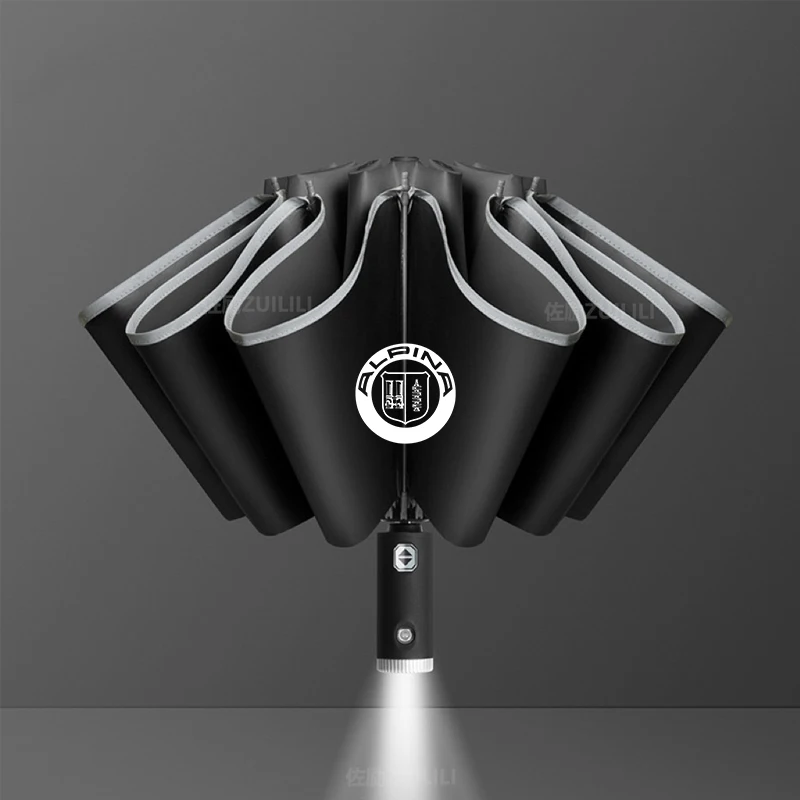 

For ALPINA B3 B4 B5 B7 B8 D3 D4 D5 XD3 XD4 XB7 G20 G60 G82 E87 E92 Car Led Light Automatic Folding Windproof Sunshade Umbrella