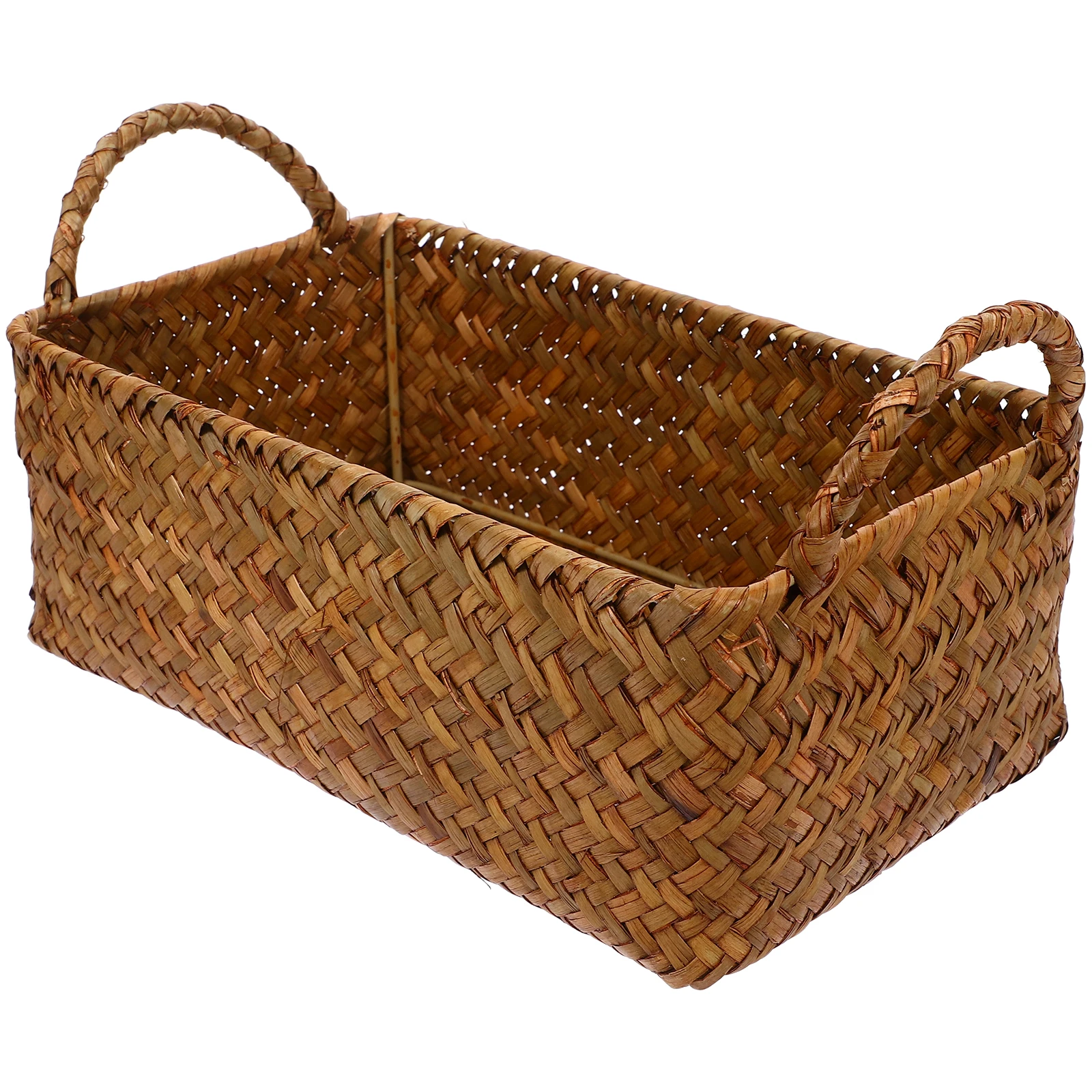 

1pcs Snacks Basket Large Size Woven Rattan Storage Basket For Home Kitchen Desktop Organizer Hand Woven Sundries Container