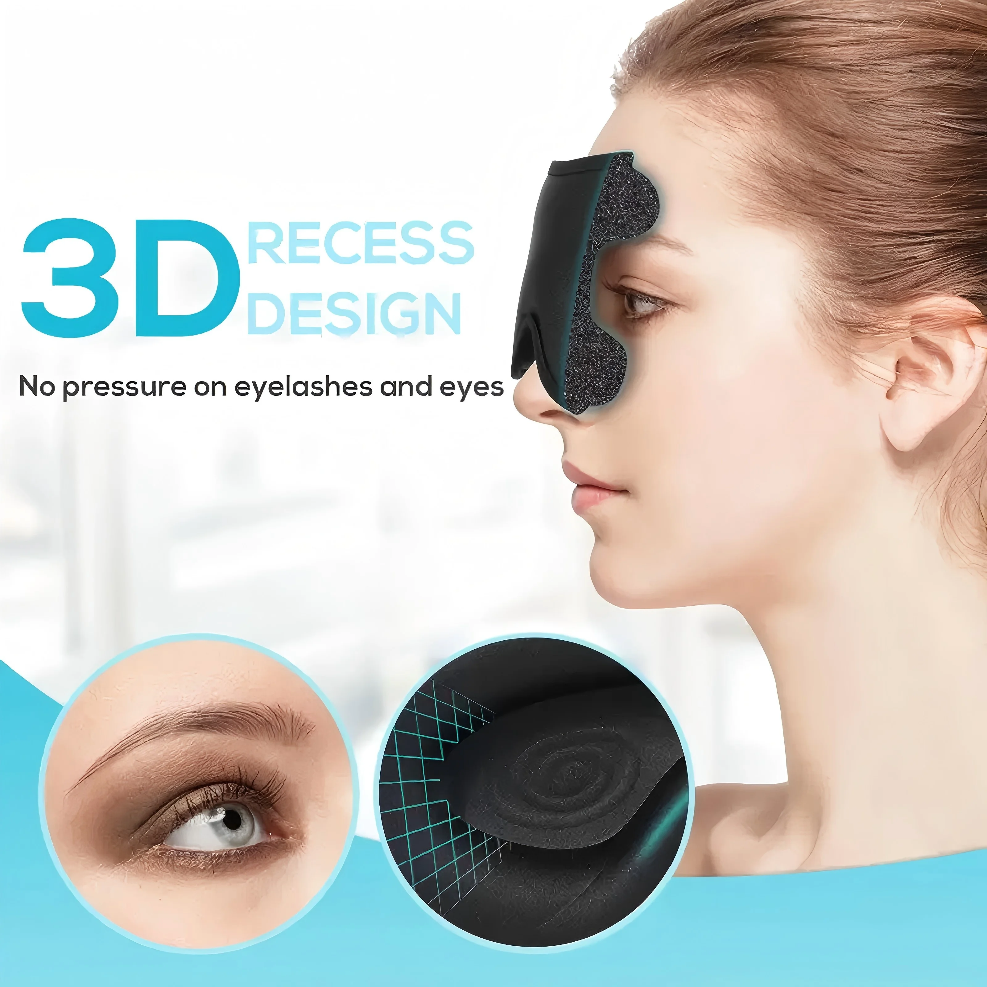 1pc Sleep Mask,3D Deep Contour Eye Mask with Adjustable Straps to Fit Different Head Shapes,Universal Eye Mask for Men and Women