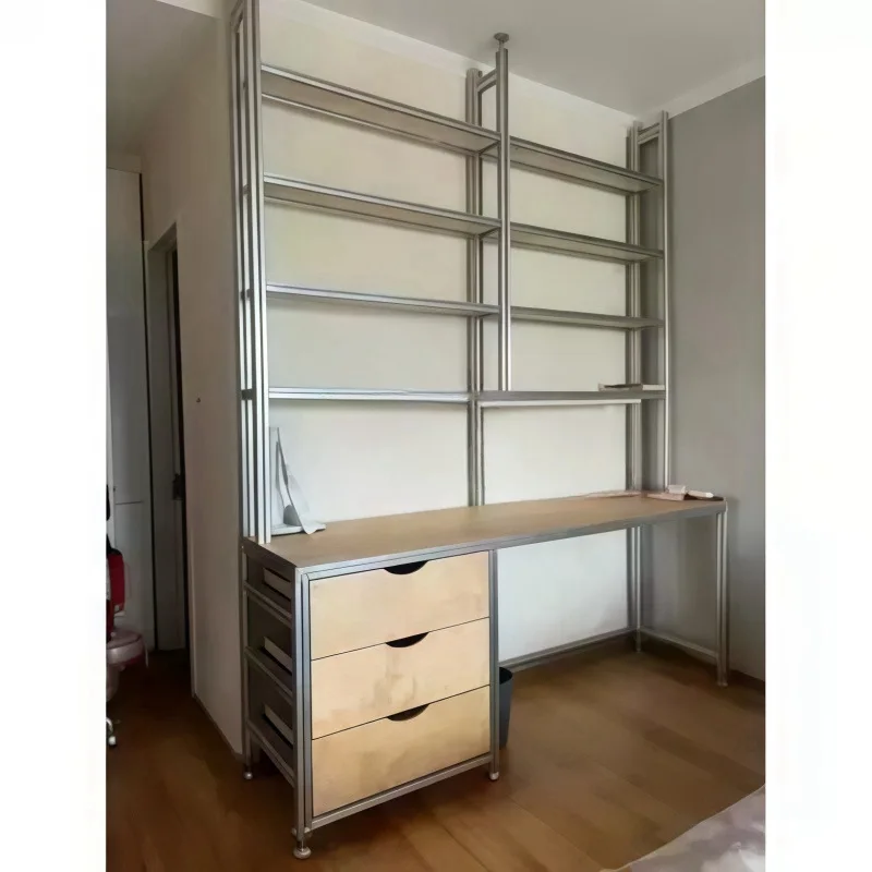 

Алюминиевый профильный стол с ящиками, тумба для хранения, домашний компьютерный стол, цельный стол-тумба, простой рабочий стол