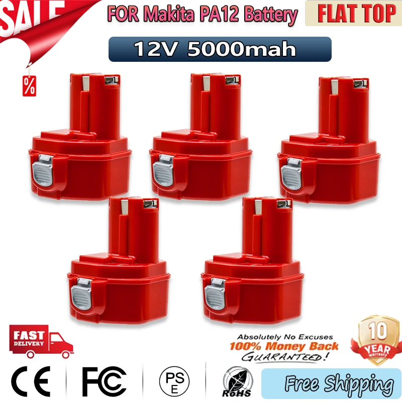 لماكيتا 12 فولت بطارية 12 فولت 5000 مللي أمبير بطارية ni-mh لماكيتا 1200 1220 1201 1222 1233SA/B1235 192681-5 بطاريات أداة السلطة