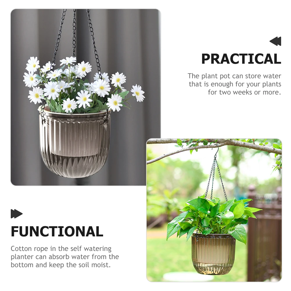 

3 Pcs Resin Flower Pot Novel Hanging Basket Hydroponics Shatterproof Outdoor Plastic Planter