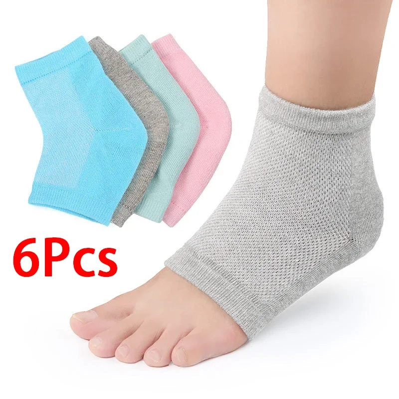 Mesh Heel Moisturizing Socks Breathable Cotton Ankle Socks Dry Cracked Heels Foot Care Sleeves Foot Skin Protection