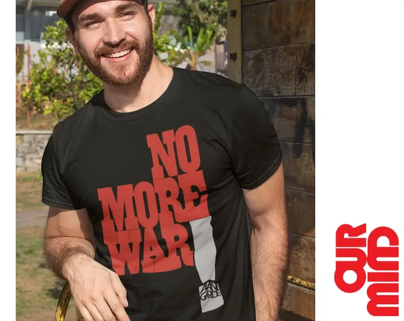 NO MORE WAR T Shirt - Unisex Men Women Freedom Protest 60s 70s Anti Facist Speech Peace Tee