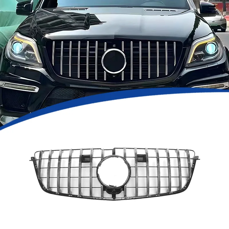 FOR 2013-2015 Mercedes Benz GL500 GL550 GL63 High Version X166 GT Style Grille, ABS, Direct Replace, No Cutting