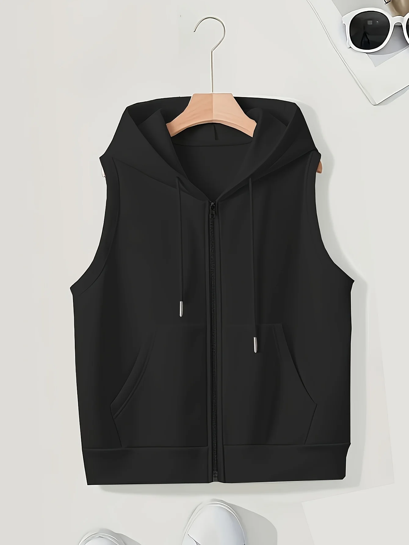 Stylish Plus Size Women's Zip Up Hooded Vest for Casual Chic Look