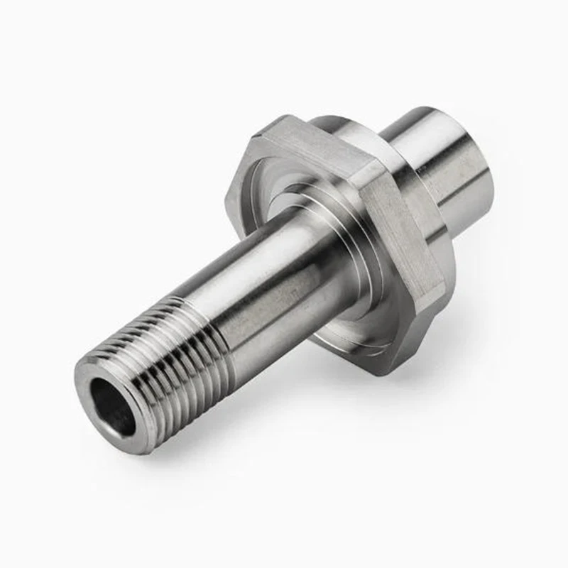 Precision Rapid Prototype Machining Service CNC Parts Custom Precision CNC Turned Stainless Steel Hydraulic Adapter Fitting