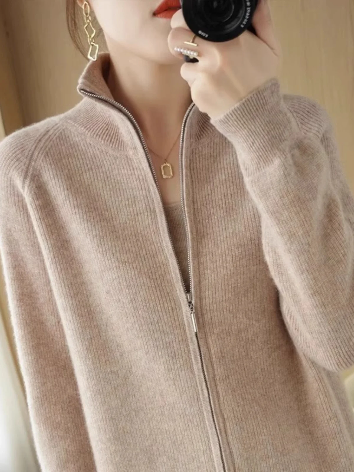 

Женский зимний шерстяной свитер-пальто свободного кроя, длинный, вязаный, с эффектом похудения, для повседневной носки, теплый