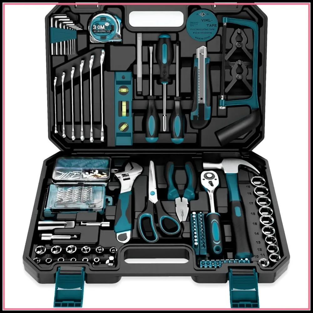 257-Piece Home Repair Tool Kit with Portable Storage Case - Screwdriver, Wrench & Socket Set for DIY Projects