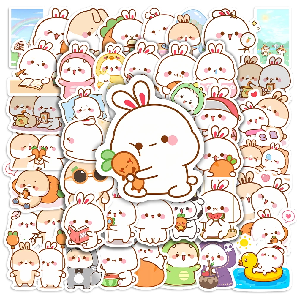 Cute Cartoon Rabbit Stickers Kawaii Bunny DIY Kid Toys Gift Decorative Decal for Scrapbook Diary Phone Laptop Luggage Waterproof