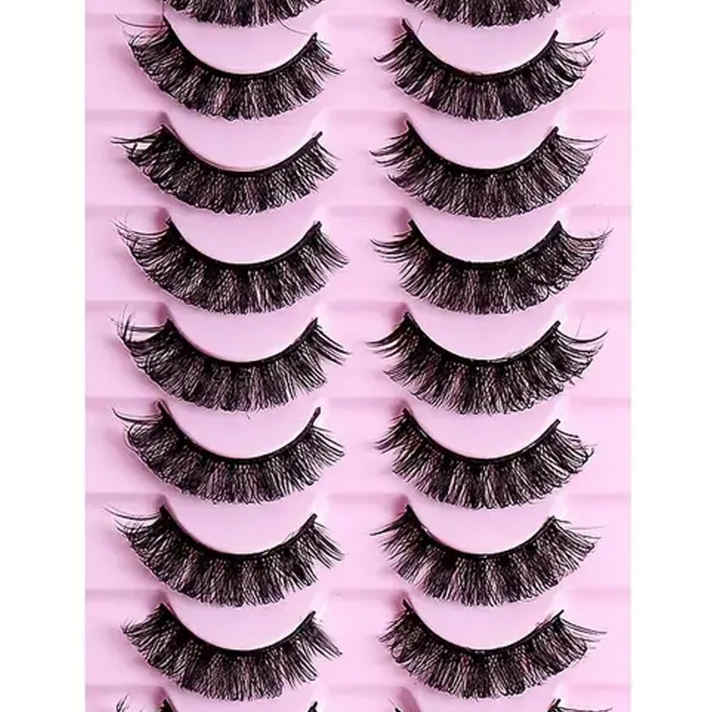 10ペアの厚く、カールした、ドラマチックなボリュームのつけまつげ、自然に伸びる、ふわふわで鮮やかなアイメイク