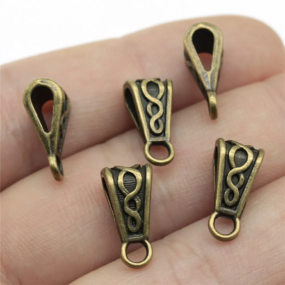 20pcs Bail Beads Charm 3 Colors Zinc Alloy DIY Jewelry Making Accessories DIY For Bracelet Necklace 6x7x10mm