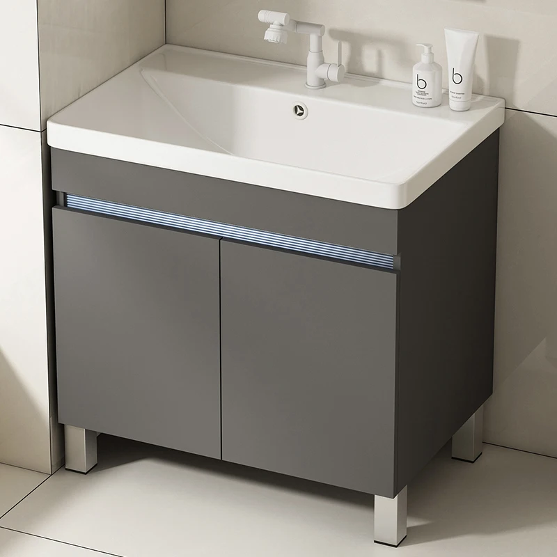 HYS Deepening Basin Honeycomb Aluminum Bathroom Floor-to-ceiling integrated ceramic wash basin Combined washbasin
