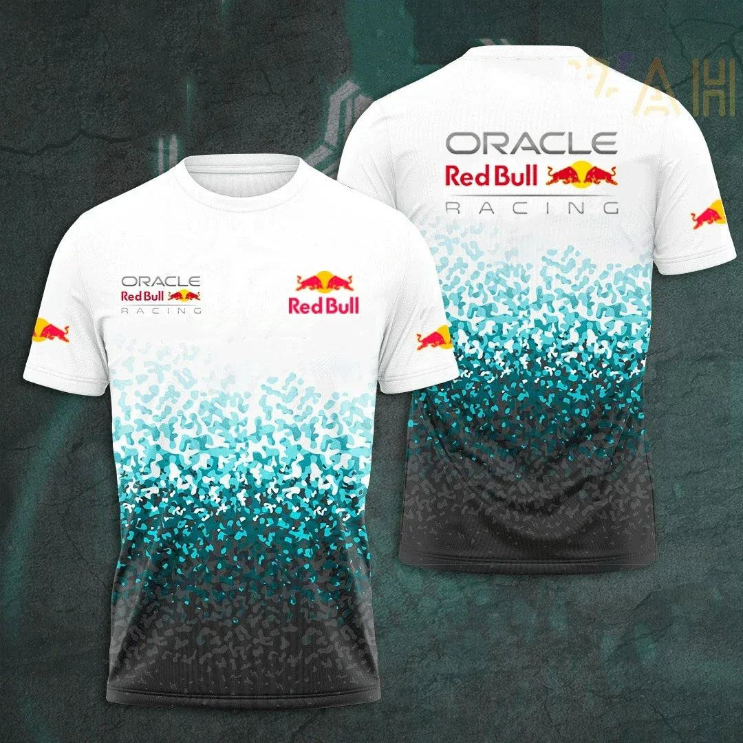 

Модная футболка с градиентным полосатым принтом, мужские топы Red Bull для велоспорта и фитнеса, мужские летние гоночные тренировочные костюмы Red Bull