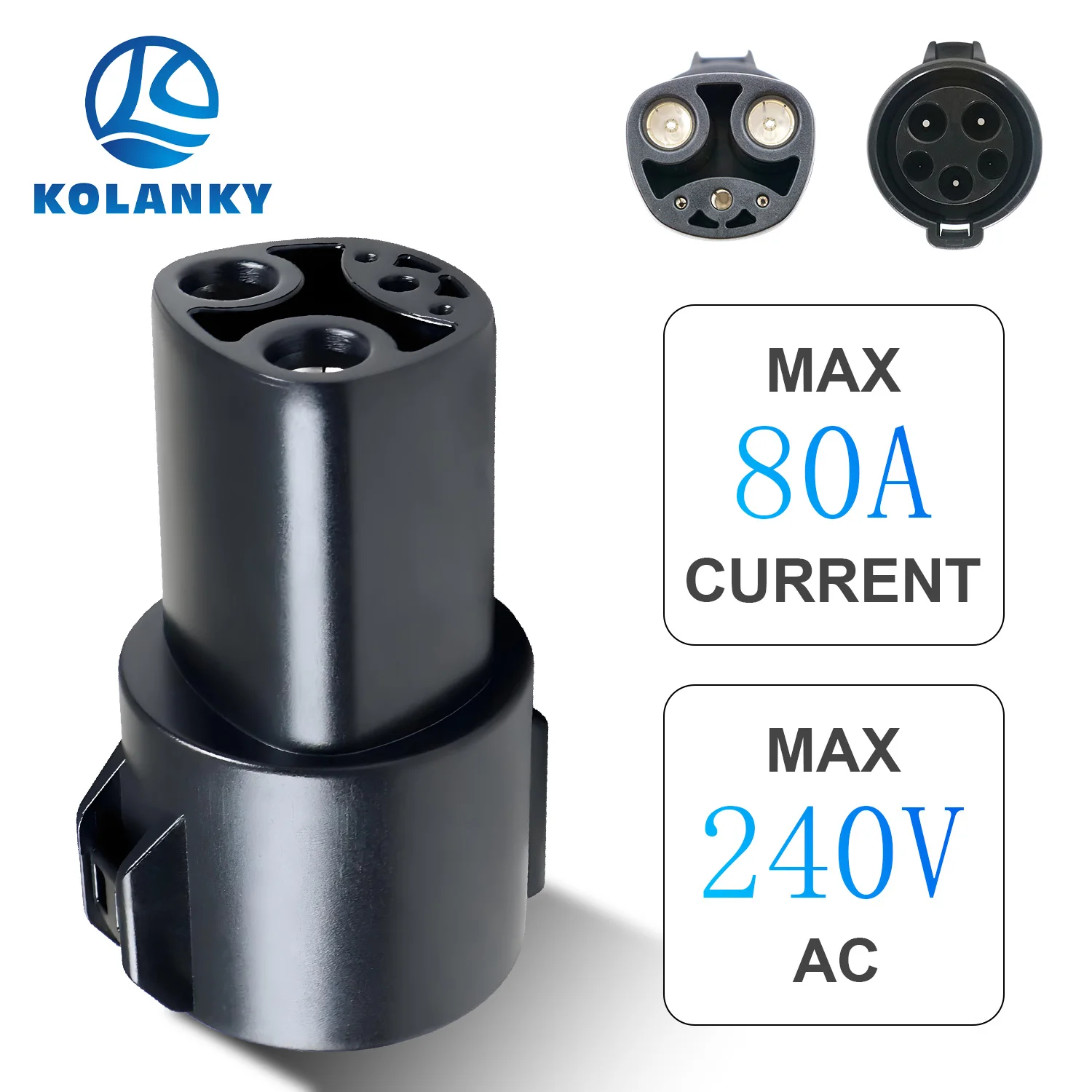 Kolanky 32A 7.2KW Type1 To NACS EV Charging Adapter Compatible With Tesla Model S/3/X/Y Electric Vehicle Cars
