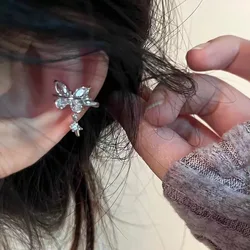 Fashion Women's Earrings Crystal Butterfly Shiny Ear Cuff Fine Sweet Ear Bone Clip for Women Bijoux Y2K Jewelry Ear Clip 2024
