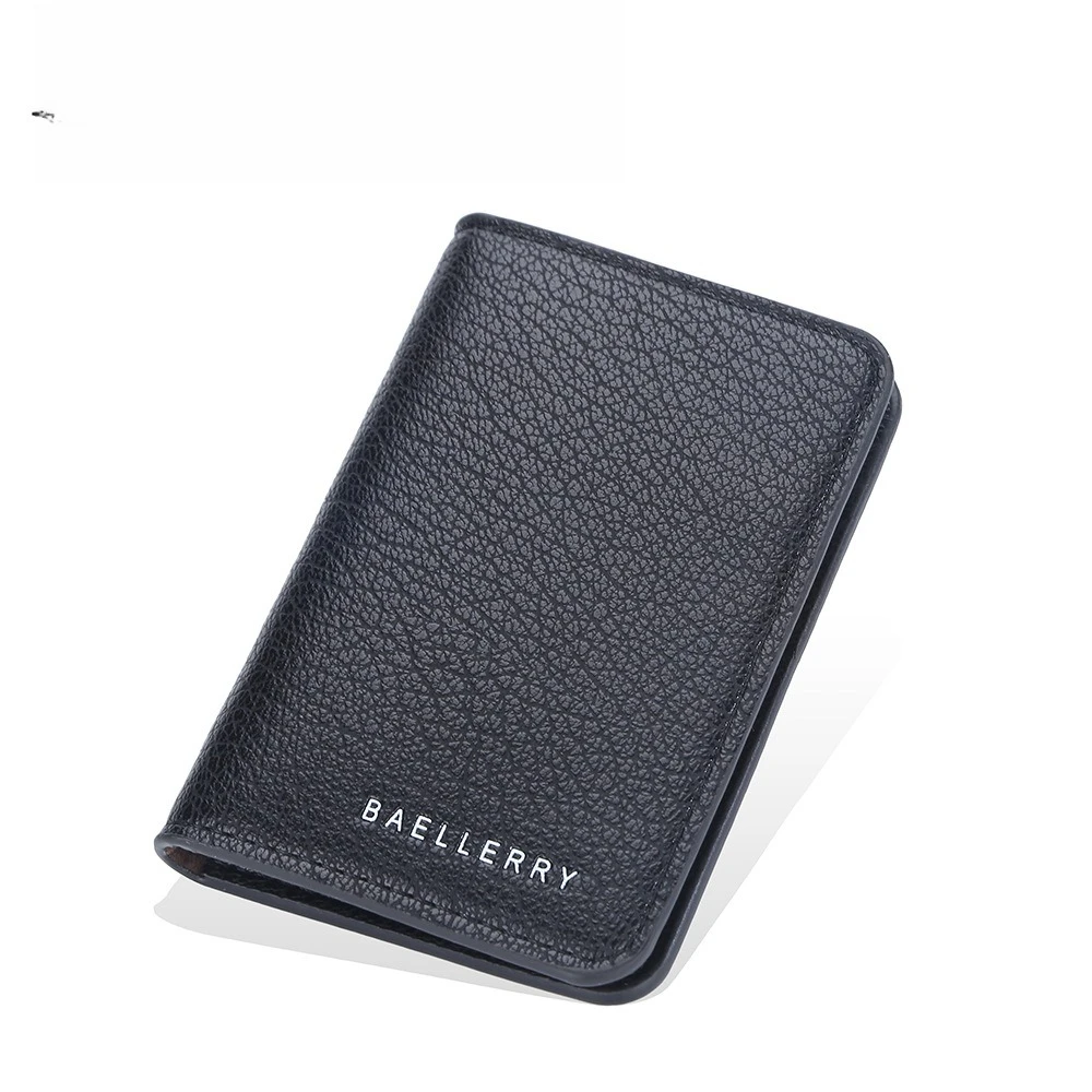 New Pu Leather Men's Card Wallet Travel Organizer Multi-card Position Short Bag Portable Business Card Clip Holder