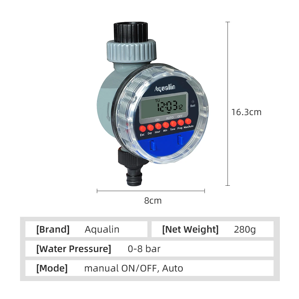 Automatic Electronic Ball Valve Water Timer Home Waterproof Garden Watering Timer Irrigation Controller with LCD Display