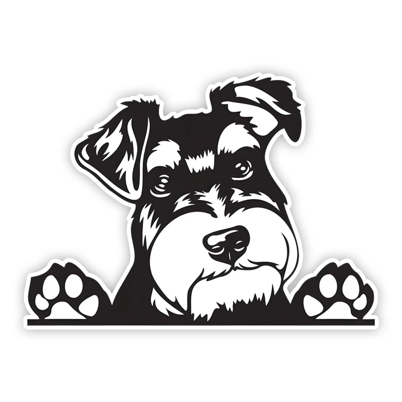 DK339# Miniature Schnauzer Cute Dog Car Decals Bumper Window Stickers Car Accessories Waterproof Vinyl Material