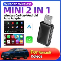 For Renault Koleos NEW Universal 2in1 Wired to Wireless CarPlay Android Auto Adapter For OEM Car Stereo With USB Plug and Play