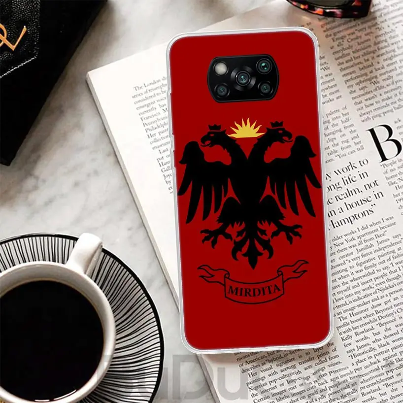 Albania Flag Eagle Cover For Xiaomi Poco X6 X5 Pro X4 Gt X3 Nfc F6 Phone Case F5 F4 F3 F2 F1 M5S M4 M3 Print Shell Housing X5 Pr