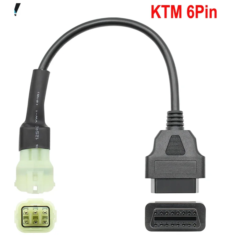 For KTM 6pin OBD2 Connector Motorcycle Motobike adapter cable OBD 2 Extension cable