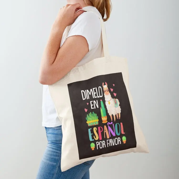 

Womens En Espanol Por Favor Bilingual Spanish Teacher Gifts Tote Bag tote bag men shopper bags for women female bag