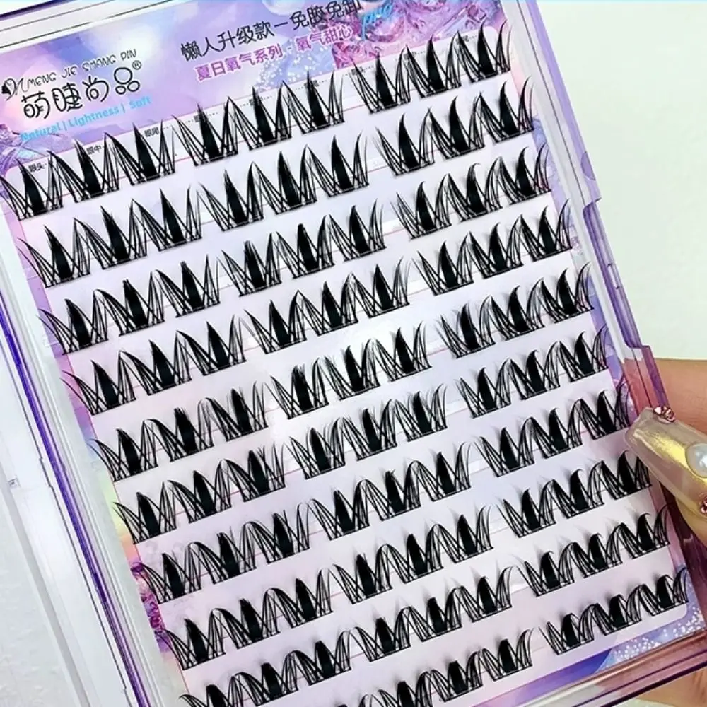Fashion Sweet Self Adhesive False Eyelashes Comic Eye Soft Glue Free Fake Eyelashes Curled DIY Cluster False Lashes Daily