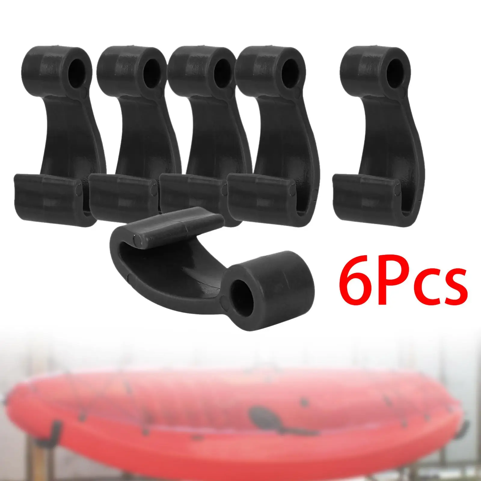 خطاف حاجز قارب كاياك على شكل حرف J من النايلون الأسود للوحة مجداف للرياضات المائية في الزورق #3