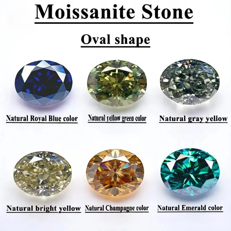 Moissanit-Stein, oval geschliffen, Kirschblütenfarbe, loser Edelstein für Charms, DIY-Schmuckherstellung, mit Zertifikat – Detail 11