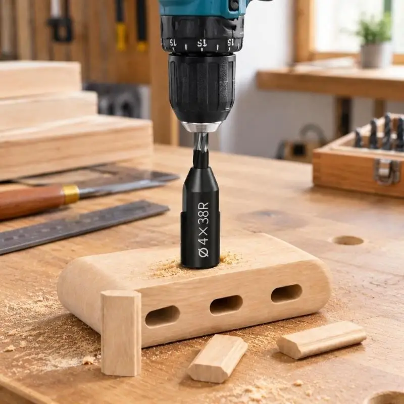   Woodworking Mortising Tool with Cylindrical Body for Cutting Grooves in Furniture, Cabinets, and Plywood Projects
