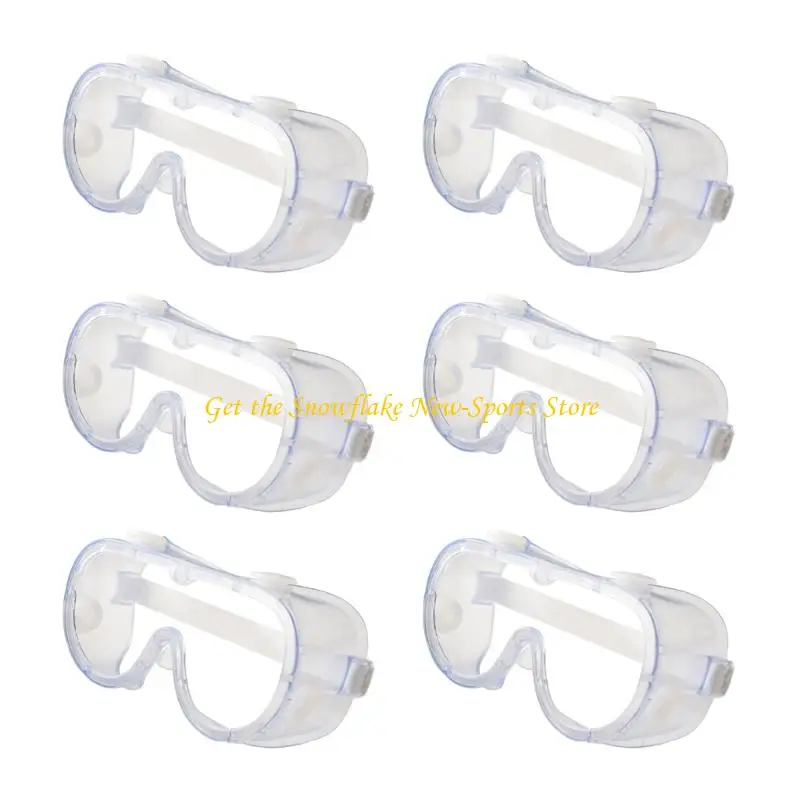 E56D Adult Clear Lens Eye Guard Safety Glasses with Frame, Side Cover Design and Lab Workshop DIY Cleaning Task Use for Home