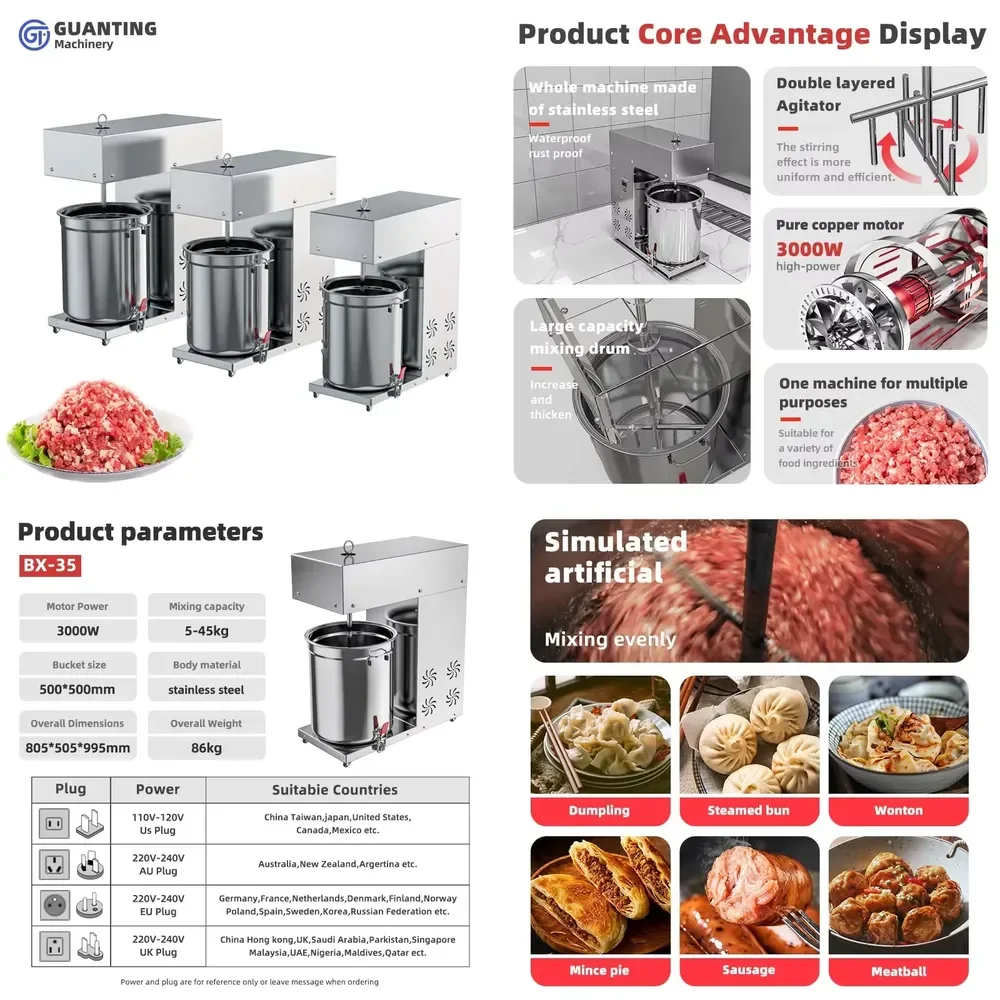 Venda Direta de Fábrica: Misturador de Carne Comercial de 25kg, Misturador Industrial de Carne