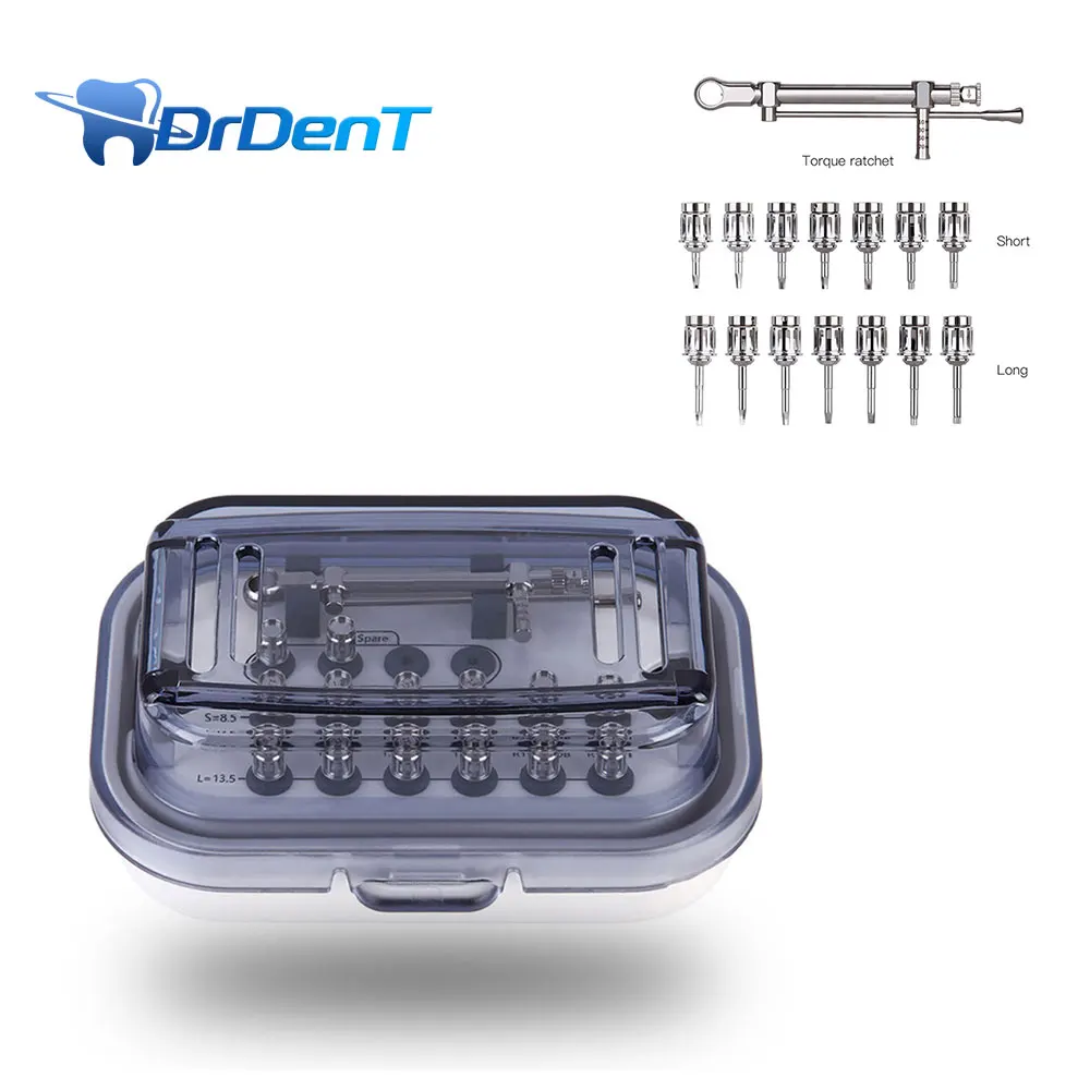 Dental Implant Repair Torque Orthodontic Endo Screwdriver Tools 10-70 NCM with Drivers & Wrench Kit