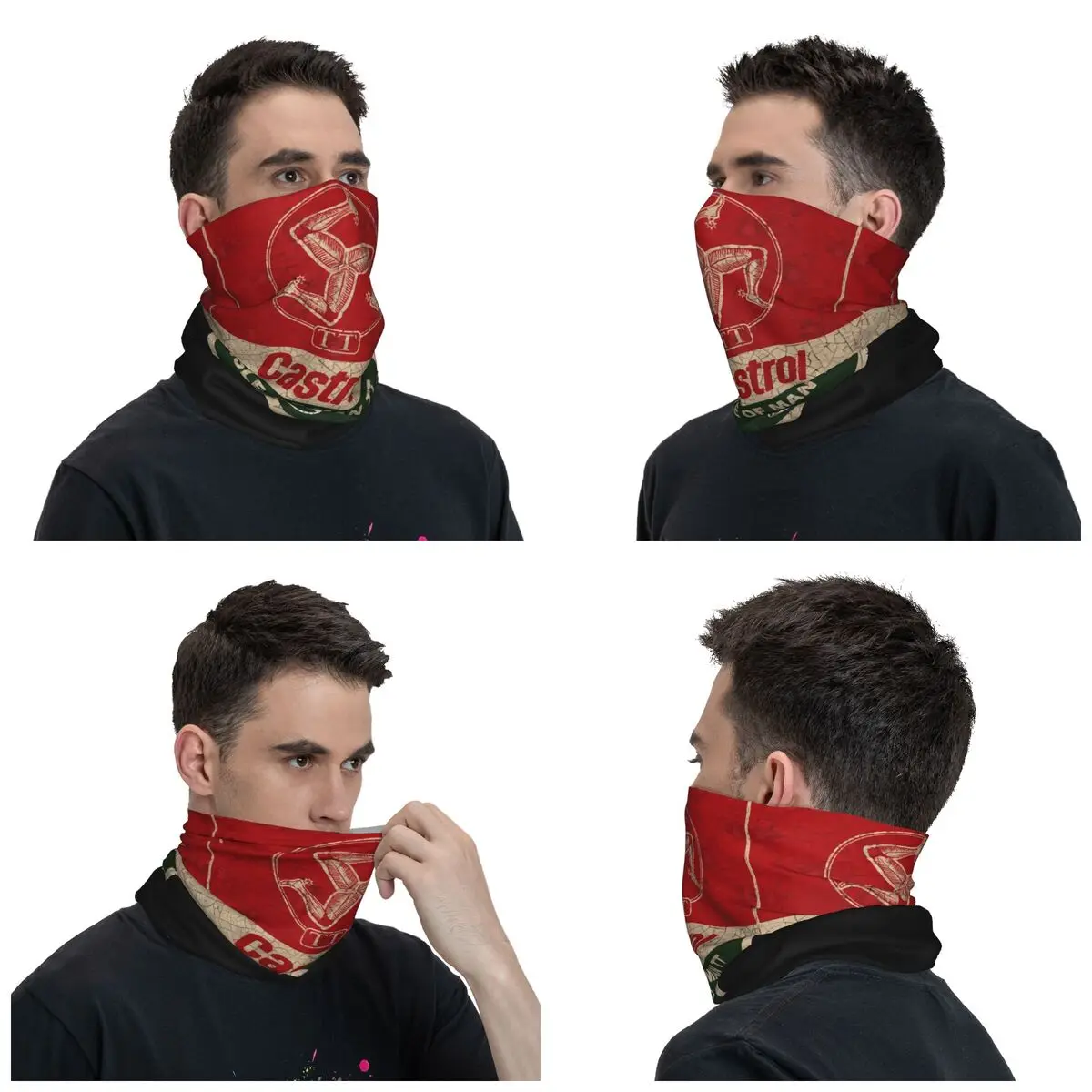 Isle Of Man Tt Motorcycle Race Bandana Neck Gaiter Printed Balaclavas Face Mask Scarf Warm Cycling Fishing for Men Adult Winter