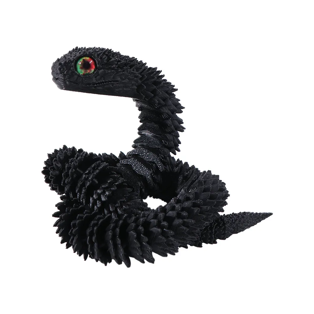 Realistic 3D Printed Snake 30/45/60cm Rotatable Simulated Snake Ornament Home Decor Multicolor Animal Simulation Model