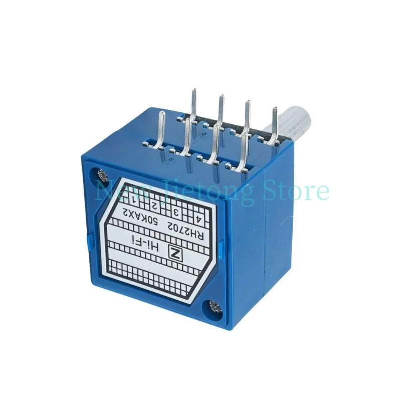 27 Type Double Volume Potentiometer RH2702 8Pins Serrated Split Shaft 6MM Precision A50k 100K 250k 100KAX2 Audio Volume Control