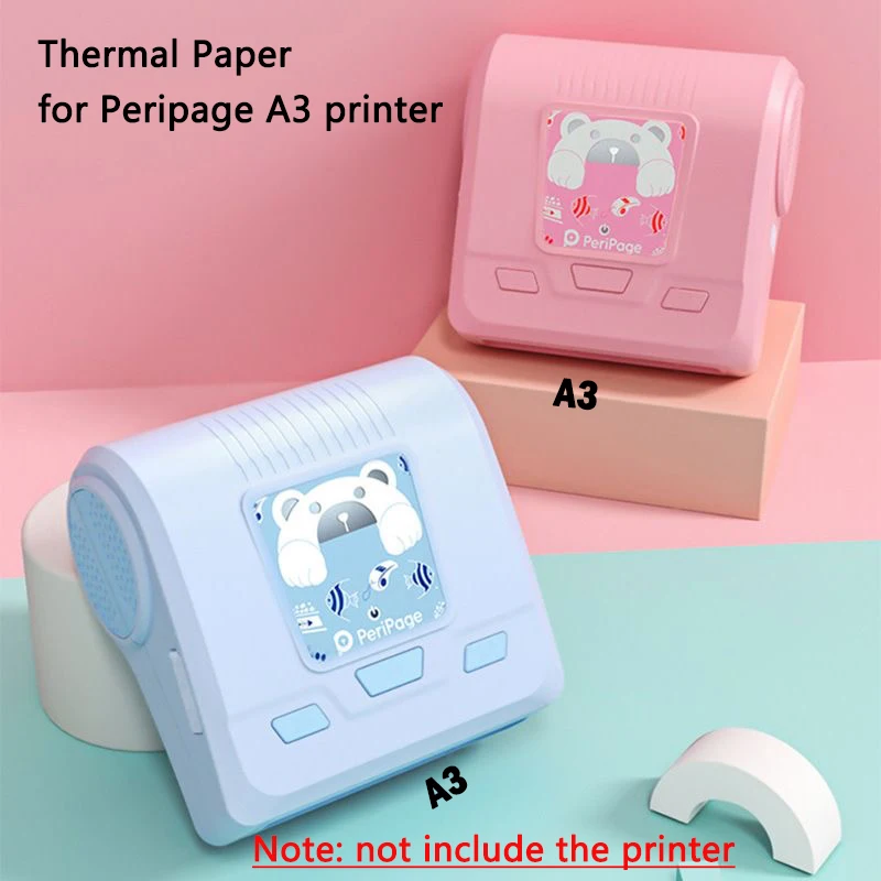 PeriPage A3 Official 80mm Thermal Printer Paper Label Sticker Color White 80*50MM For Pocket Mini Photo Printer Keep 10 Years