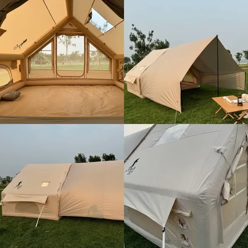 2026Hot Forerunner 7.0 Customized 600D Oxford air Beam Camping Tent Outdoor Inflatable Tent Air Event with Quadrangle