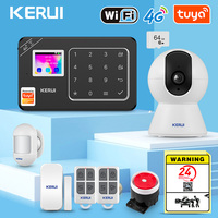 KERUI New Appearance W184 Home Alarm 4G /WiFi Alarm System Black Security Protection for House Tuya Smart App Remote Control
