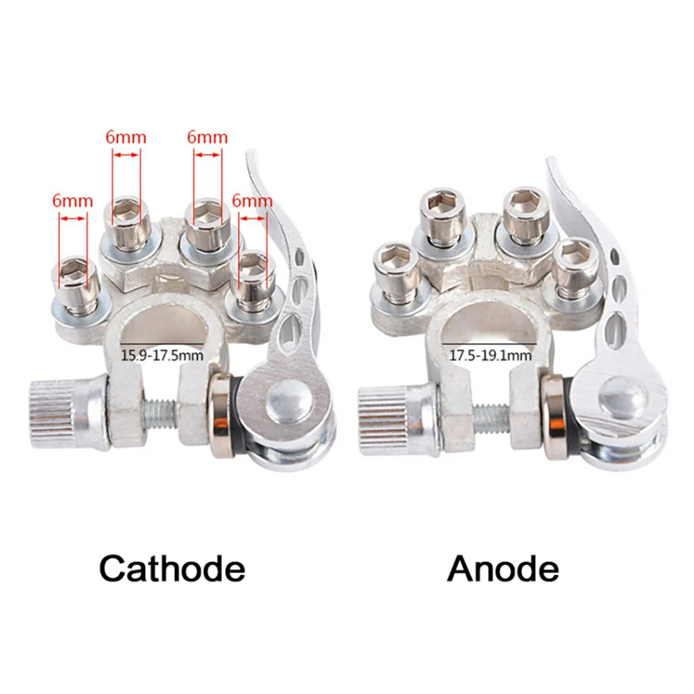 Car Battery Terminal Connectors Kit Quick Disconnect Release Positive Negative Marine Battery Cable Ends Top Post Clamps 12v 24v