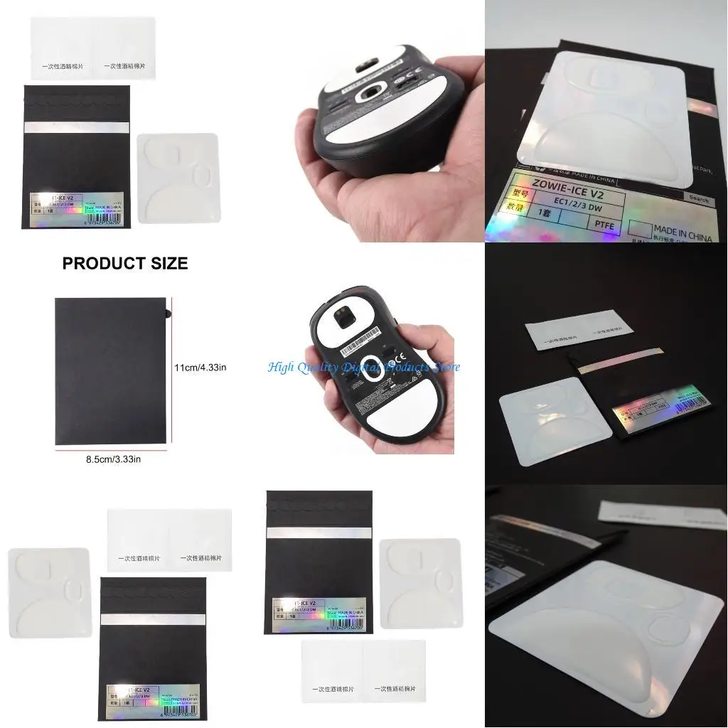 U2je 1set Ice Mouse Skates voor Zowie ECDW EC1-DW EC2-DW EC3-DW Mouse Feet Pad Glides Curveds Feet