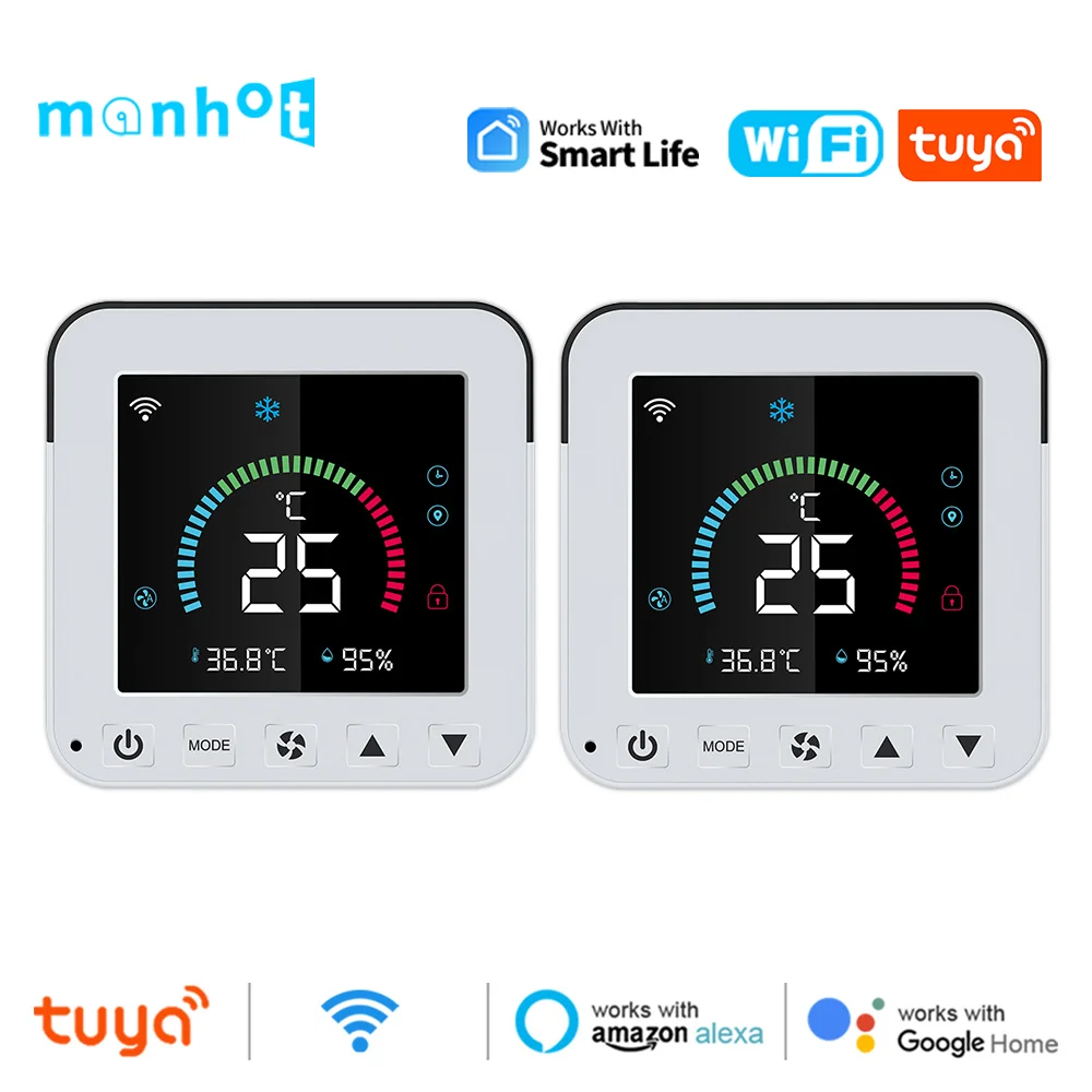 Smart Life Tuya WiFi Smart Thermostat IR Air Conditioner Temperature Humidity Controller with LCD Touch Screen Google Home Alexa