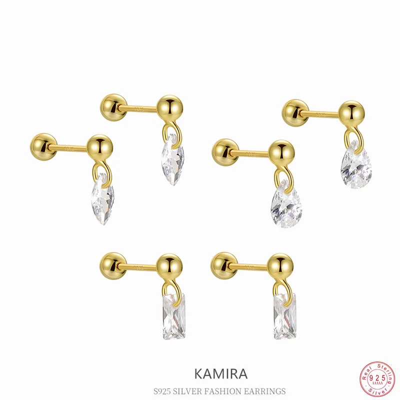 

KAMIRA 925 Sterling Silver Chic Lovely Starfish Pendant Earrings for Women Party Delicate Charm Summer Beach Jewelry Accessories