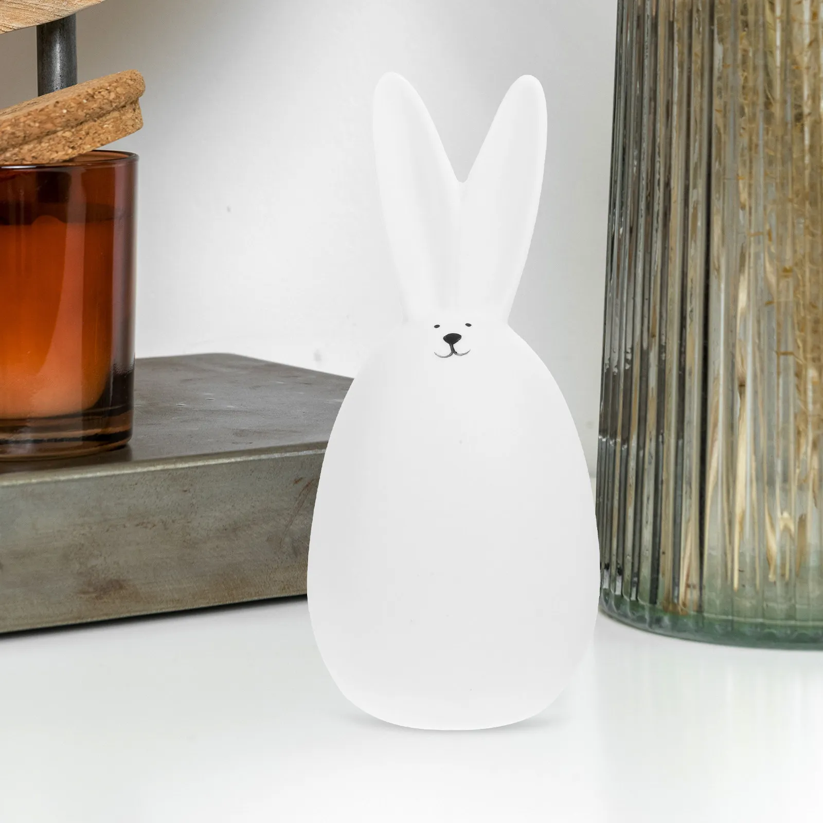1Pcs Ceramic Rabbit Ornament Adorable Farmhouse Decor for Kitchen Coffee Table Living Room Wedding Reception Indoor Outdoor Home