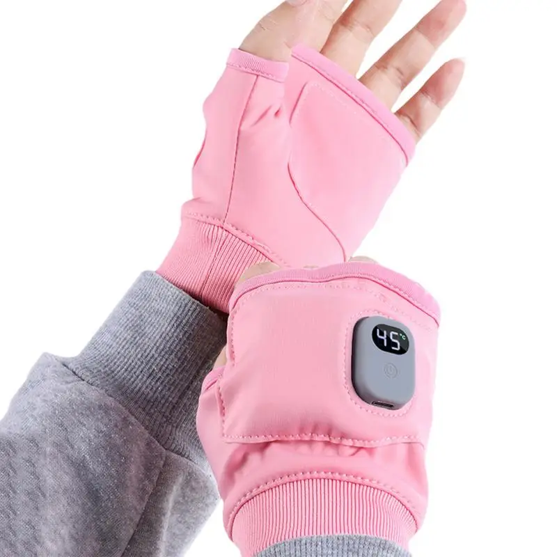 Heated Work Gloves 3 Speed Adjustable USB Charging Half-finger Gloves Electric Gloves For Women Fast Heating Thin Heated Gloves