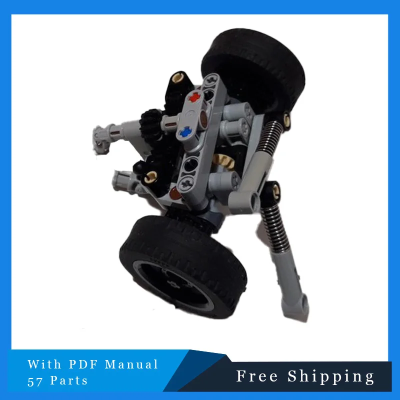 57 قطعة سيارة الإبداعية التراص الطوب الجبهة اثنين عجلة وحدات MOC اللبنات الأطفال DIY بها بنفسك تجميع لغز اللعب هدية الكريسماس