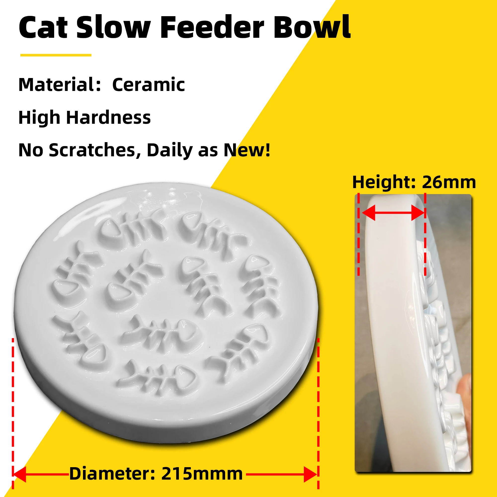 Oitabi Ceramic Cat Slow Feeder Bowl Interactive Bloat Stop Dog Healthy Eating Pet Slow Feeding Bowls